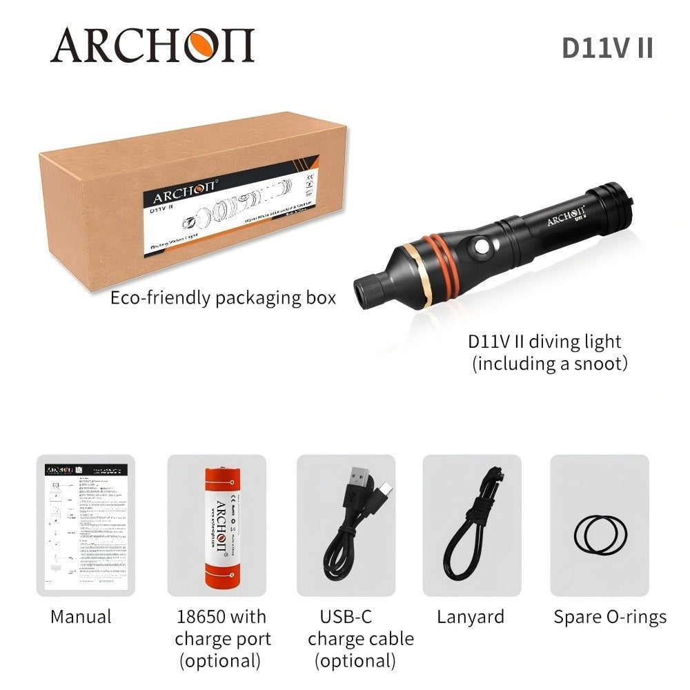 ARCHON D11V II Tauchvideolicht Warmweiß HD – Dive & Wear