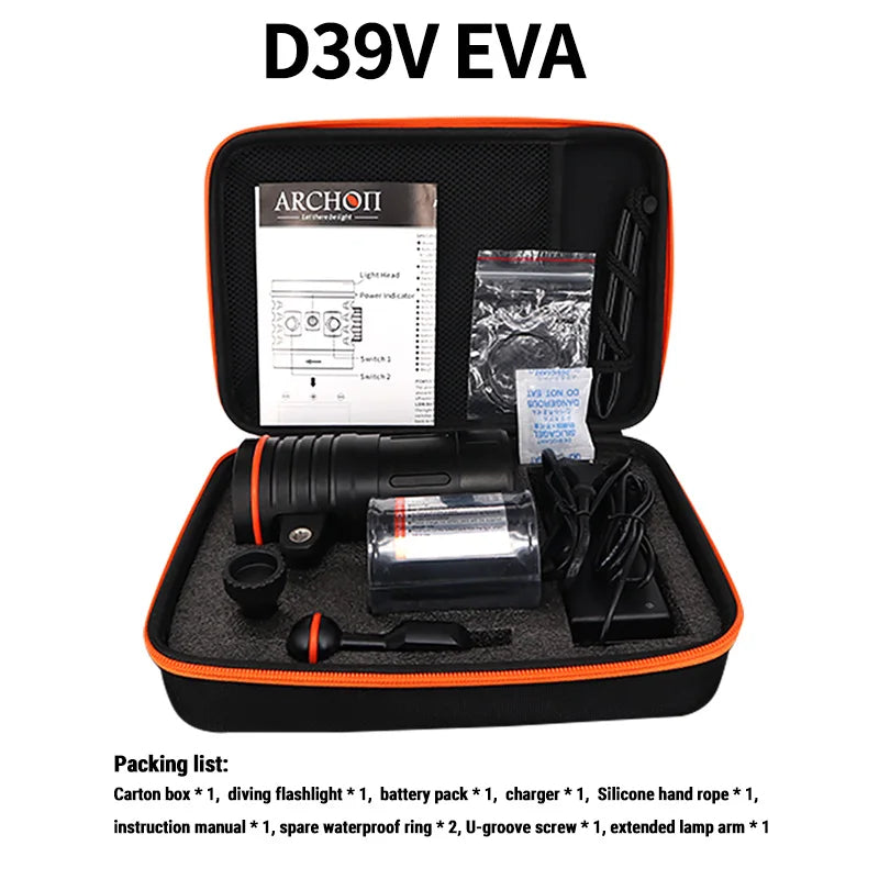 ARCHON D39V Tauchlicht 10000 Lumen – Dive & Wear Taschenlampe